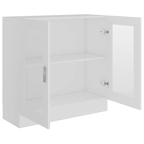 vidaXL Vitrina Armario de Libros Estantería Estante Soporte Almacenamiento Oficina Hogar Decoración de Madera Contrachapada Blanco 82,5x30,5x80 cm