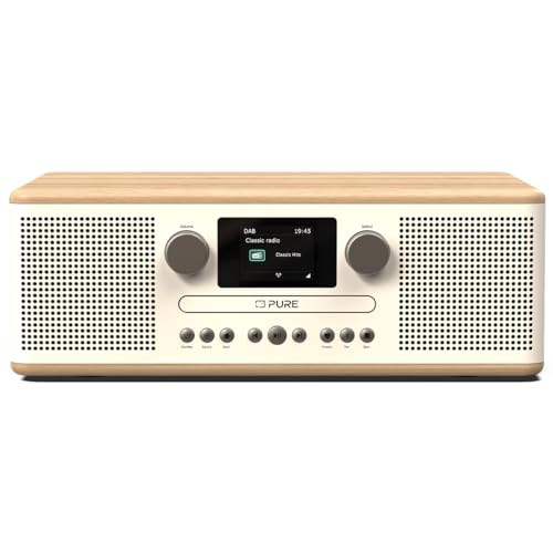 Pure Classic C D6 Equipo de música (Reproductor de CD, Dab /FM, Bluetooth, AUX, USB, Alarma Sleeptimer) Blanco algodón/Roble :  Electrónica