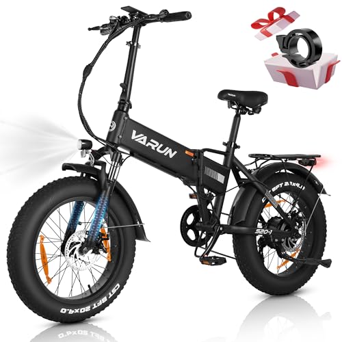 VARUN Bicicleta Eléctrica Plegable, 20"*4.0" Fat Tire Bicicleta Eléctrica Montaña con Batería 48V 13Ah, Autonomía 100KM, Bici Electrica con Motor 250W, E Bike con 7 Velocidades, Pantalla LCD : Amazon.es: Deportes y aire libre