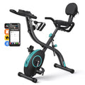 MERACH Bicicleta Estática Plegable 4 en 1, Bicicleta de Ejercicio con Monitor LCD y Medición de Pulso Manual, Bicicletas Fitness Magnéticas con 16 Niveles, Cómodo Cojín de Asiento, Ahorro de Espaci : Amazon.es: Deportes y aire libre