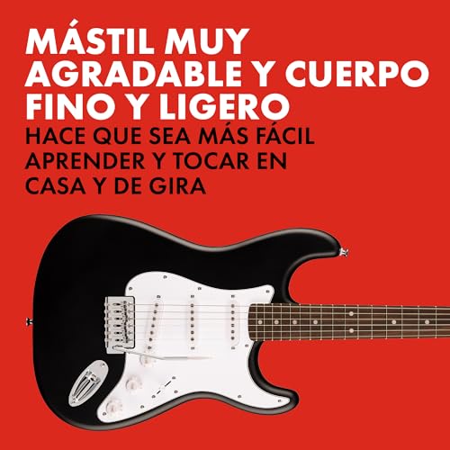 Fender Squier Debut Series Stratocaster Guitarra Eléctrica, Guitarra para Principiantes, con 2 Años de Garantía, Negro :  Instrumentos musicales