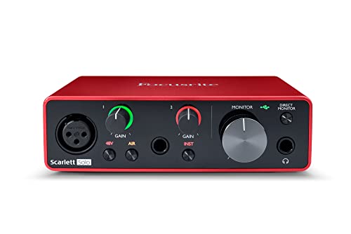 Interfaz de audio USB Scarlett Solo 3.ª gen. de Focusrite para guitarristas, cantantes y productores, con todo el software necesario para grabar y componer y un sonido de estudio :  Instrumentos musicales