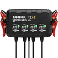 NOCO GENIUS2X4: Cargador 4 Banco 8A (2A/Banco), 6V y 12V, Mantenedor y Desulfatador para Baterías de Plomo Ácido y Litio