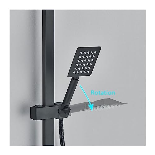 KFTLDYZL Juego de Mezclador de Ducha termostático Negro/Cromado Juegos de grifos de Ducha termostáticos Mezclador de Ducha de baño con Pantalla Digital Sistema de Ducha de latón Juego de du : Amazon.es: Bricolaje y herramientas