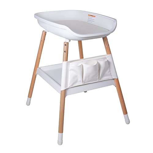 beberoad Cambiador de Pañales,en Madera Natural, Colchoneta del Cambiador en blanco, Altura Regulable, 90x75x65cm, Blanco : Amazon.es: Bebé