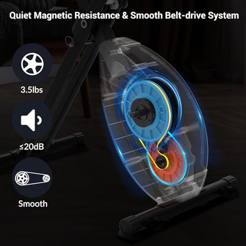 Bicicleta Estática, Micyox MX 600 Bicicleta de Ciclismo Interior Plegable Magnética con Pantalla LCD y Sensor de Frecuencia Cardíaca, Bicicleta con Bandas de Resistencia que Ahorra Espacio : Amazon.es: Deportes y aire libre