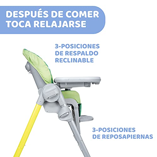 Chicco Polly Easy Trona Evolutiva para Bebés 6 Meses, 3 Años (15 kg) – Trona Convertible Reclinable y Transformable en Hamaca con Altura Regulable, 4 Ruedas, Color Verde (Cocodrilo) :  Bebé