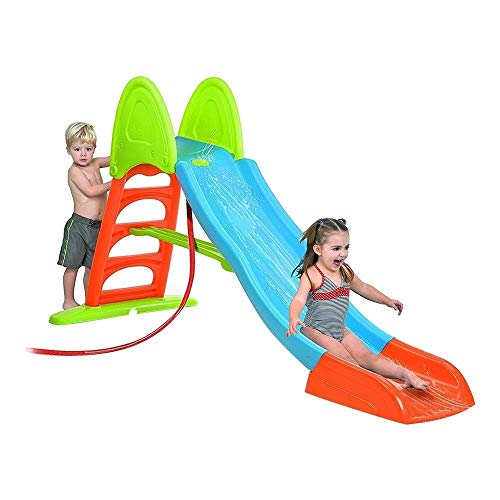 FEBER   Tobogán Slide 10 con Agua, con Hueco para la Poner la Manguera, escaleras Antideslizantes, Multicolor, de Gran Resistencia y fácil Montaje, para niños Entre 3 y 8 años, Famosa (800009592) :  Juguetes y juegos