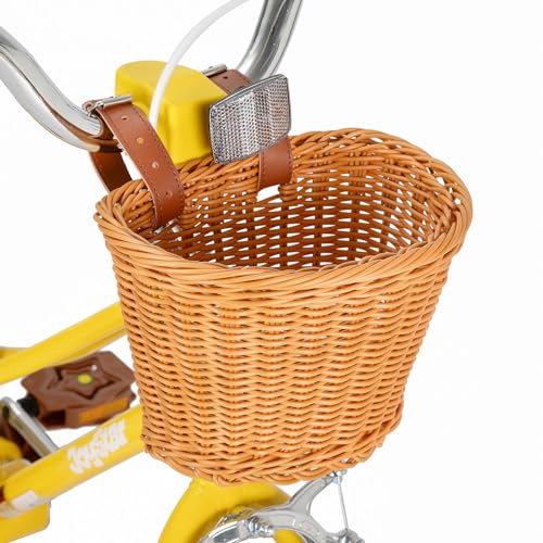 JOYSTAR Bicicleta de 16 Pulgadas para niños de 4 a 7 años (41" 53") niñas, Bicicleta de niña con Ruedas estabilizadoras y Cesta, Bicicleta Infantil Amarillo :  Deportes y aire libre