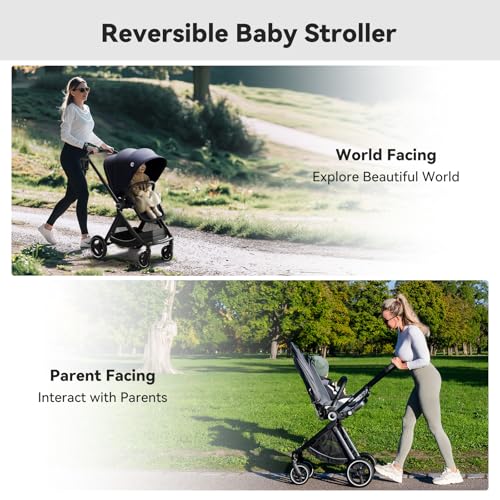 Cochecito bebe,Carrito reversible, ELITTLE EMU Carrito Bebe Apta de 0 a 36 Meses 25 Kg, Cochecito todo terreno, Protección Solar 50  Carro Bebe, Cochecito Bebe con Ruedas Grandes (Negro) : Amazon.es: Bebé