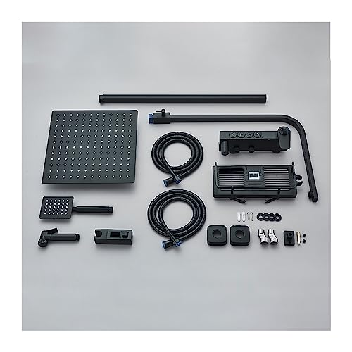 KFTLDYZL Juego de Mezclador de Ducha termostático Negro/Cromado Juegos de grifos de Ducha termostáticos Mezclador de Ducha de baño con Pantalla Digital Sistema de Ducha de latón Juego de du : Amazon.es: Bricolaje y herramientas
