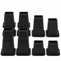 Virello Elevadores Ajustables para Cama y Muebles (Pack de 8) - Soportes Resistentes de Múltiple Altura para Sofá, Mesa y Cama - Crea Espacio de Almacenamiento, Altura 3, 5 u 8 Pulgadas - Negro